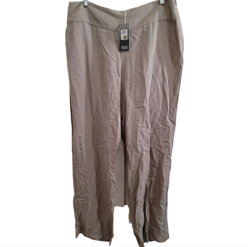 NWT Eileen Fisher Straight Leg Trouser Pants In Beige Medium Neutral Capsule